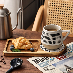 จีนวินเทจสีสโตนแวร์ Oem/odm แก้วถ้วยกาแฟเซรามิกที่มีการจัดการ - Product Image 1