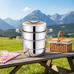 หม้อสแตนเลส 304 พร้อมฝาแก้วนิรภัยแบบหนา สำหรับใช้ในครัวเรือน ไม่มีสารเคลือบผิว ใช้สำหรับนึ่งอาหาร - Product Image 4