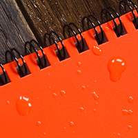 Carnet à spirales ligné brillant Myway MW-208, couverture en tissu à spirales latérales, écologique, résistant aux intempéries, motif universel orange