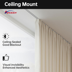 ARODDY Rail de plafond blanc occultant de 159,9 pouces à faible taux de défauts et support pour <span class=keywords><strong>tringles</strong></span> de rideaux simples - Product Image 4
