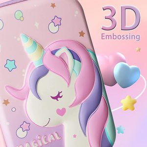 Durable Kawaii mignon dessin animé licorne <span class=keywords><strong>3D</strong></span> porte-stylo Estuche Escolar sac <span class=keywords><strong>à</strong></span> crayons étui grande capacité antichoc EVA pour les filles - Product Image 2