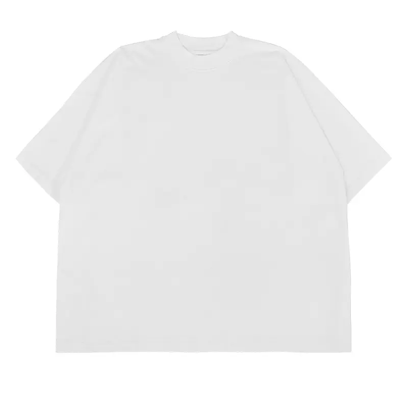 White Street Wear Cotton T Shirt Vintage Washable T Shirt Heavy Weight Oversized Blank T Shirts