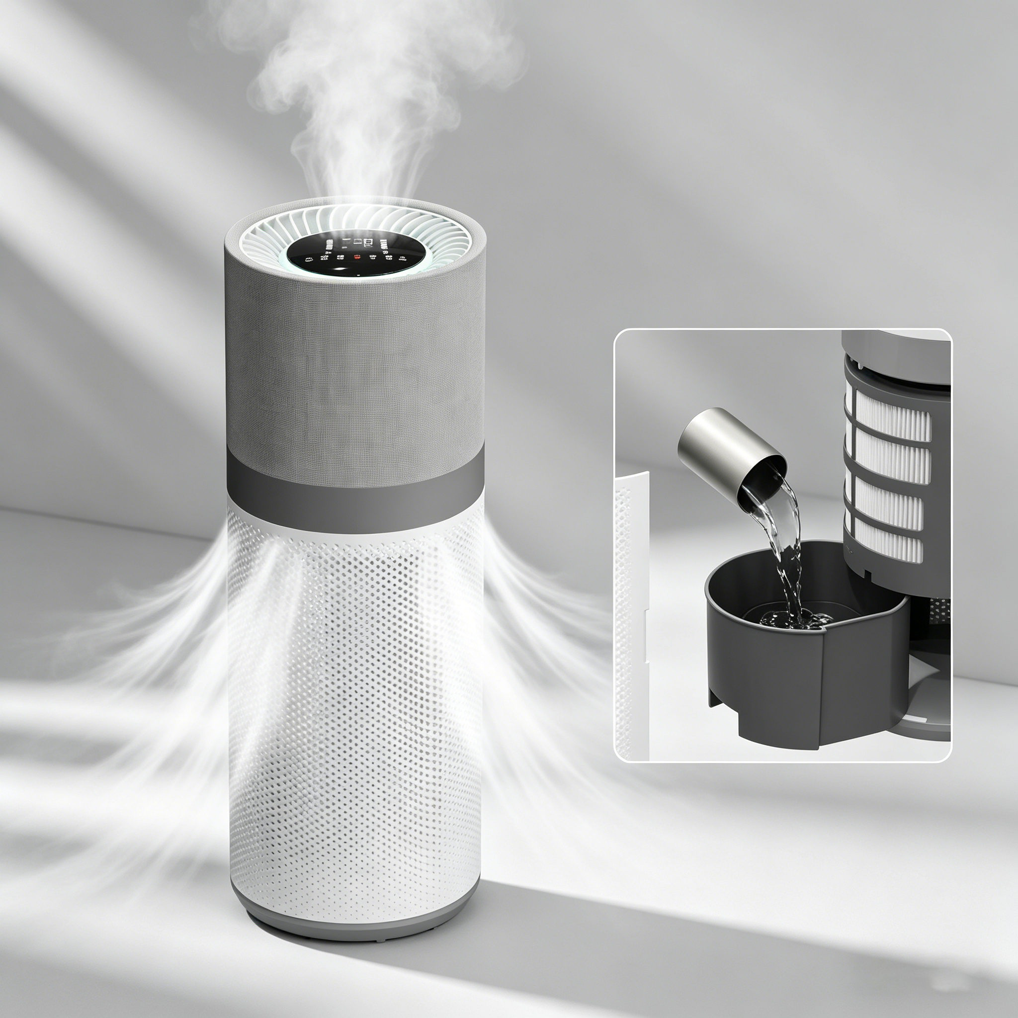 Intelligent WIFI Air Purifier Home Humidifier 5L Capacity 1000ml Humidity Rate Hepa Filter Air Purifier China