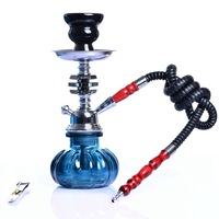 Chicha portable de luxe à double tuyau, petite taille, couleurs assorties, avec bol en acrylique et éléments métalliques, vente en gros à prix abordable