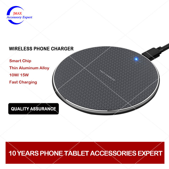 Jmax 10W 15W Wireless Charger Pad LED Light Fast Charging Wireless Charger for Iphone Wireless Charger OEM