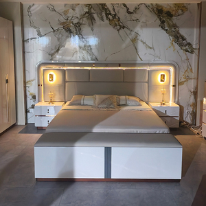Ensemble de <span class=keywords><strong>chambre</strong></span> à coucher complet de luxe simple et contemporain, lit double king size, rangement à domicile, meubles de <span class=keywords><strong>chambre</strong></span> à coucher en bois modernes et luxueux - Product Image 3