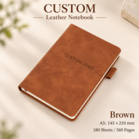 Carnet en cuir PU A5 avec logo personnalisé, fermeture à boucle, 180 feuilles, 360 pages, couverture rigide, journal pour cadeau d'entreprise