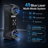 Pemindai 3D Laser Biru Multi-Garis Presisi Tinggi 0.03mm yang Dapat Disesuaikan, Kecepatan Tinggi, Genggam, untuk Pemodelan Industri, Otomotif, dan Mekanik