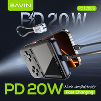 BAVIN Nuevo Producto PC1200S Consola de Juegos Integrada, Banco de Energía Inalámbrico de 15W para Teléfono Celular