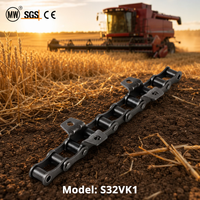 Cadena de Rodillos Agrícolas S32VK1, Cadena de Transmisión para Cosechadoras, Cadena de Alta Resistencia para Maquinaria con Accesorios