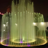 Fuente Musical Circular Profesional para Paisajes Urbanos, Gran Fuente Decorativa para Exteriores con Espectáculo de Luces Multimedia