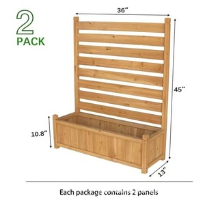 Wooden Air Conditioner Enclosure With Flower Box Garden Privacy <b>Screen</b> Outdoor Decorative <b>Partition</b> Fence Customizable Size - Product Image 4