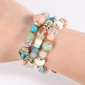 Bracelet extensible en perles géométriques en plastique pour femme, motif <span class=keywords><strong>arbre</strong></span> <span class=keywords><strong>de</strong></span> <span class=keywords><strong>vie</strong></span>, bijoux bohèmes, collection très prisée - Product Image 2