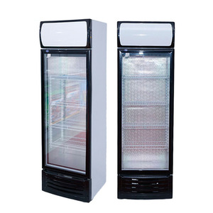 Réfrigérateur congélateur <span class=keywords><strong>vertical</strong></span> commercial à température unique pour supermarchés boissons affichage porte en verre refroidisseur LED Type de climat frais - Product Image 1