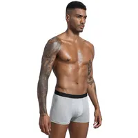 Boxer en coton 3D - U pour homme, sous-vêtement convexe taille moyenne, respirant, couleur unie