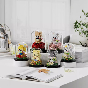 บล็อกตัวต่ออนุภาคขนาดเล็ก สวนกุหลาบคงสภาพ ของเล่น DIY สำหรับเด็กและวัยรุ่น อายุ 7-14 ปี 400-800 ชิ้น แบบต่อกันได้ - Product Image 4