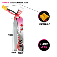 Batterie LiPo GAONENG GNB 3S 11.4V HV 520MAH 80C XT30 LiHV Haute Tension Brushless FPV Drone Torrent 110 BetaPFV Beta 85X