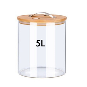 5L Kích Thước Lớn Kín Thủy Tinh Lưu Trữ Container Jar Với Tre Nắp - Product Image 1