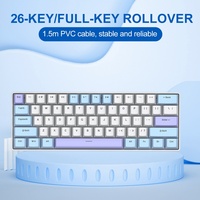 Clavier mécanique compact HX-JX05 ODM pour ordinateur, 60 %, 61 touches, disposition espagnole, filaire USB, rétroéclairage LED, clavier de jeu en métal