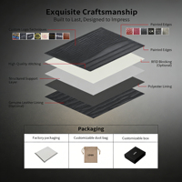 Dompet Kartu Kredit Kulit Asli Grosir, Dompet Pintar Anti RFID, Tempat Kartu Mini Pria
