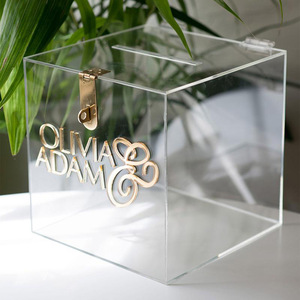 Đám Cưới Đa Chức Năng Hiển Thị Acrylic Vuông Với Khóa Mong Muốn Hộp Bộ Sưu Tập Xổ Số Hộp Chống Bụi - Product Image 4