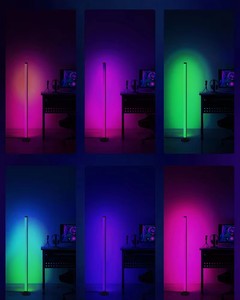 Lámpara de Pie Moderna LED para Dormitorio de Hotel, Luz Blanca Cálida Regulable, 108 cm, de Esquina, con Control Remoto, de Plástico - Product Image 4