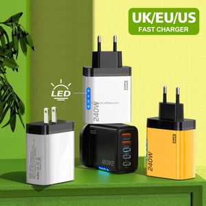 Nuevo Cargador Rápido para Teléfono Móvil de 240W con Múltiples Puertos, Enchufe EU, US, UK, USB C, Luz LED para Smartphones - Product Image 6