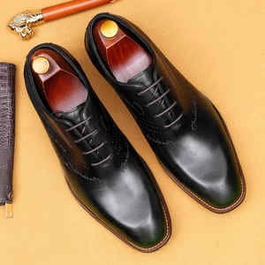 Oxfords Formales de Negocios para Hombre, Hechos a Mano con Tres Costuras, de Alta Calidad y Lujo, con Cordones, de Cuero Genuino - Product Image 2