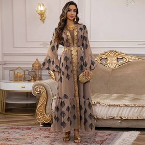 469 di lusso <span class=keywords><strong>Aya</strong></span> donna abito musulmano Ar Robe Dubai maglia abiti caftani ricamati donna abbigliamento islamico <span class=keywords><strong>Aya</strong></span> <span class=keywords><strong>2</strong></span> pezzi Set - Product Image 1