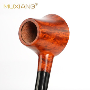 Muxiang Handmade Briar Wood Pipe 3mm Tenon Joint Acrylic Mouthpiece Long Handle Reading Pipe - Product Image 2