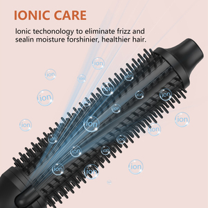 แปรงหวีผมแบบ2 in 1 80 °C-220 °C ± 10% ไฟฟ้า76วัตต์พร้อมเหล็กลบสีดำ - Product Image 4