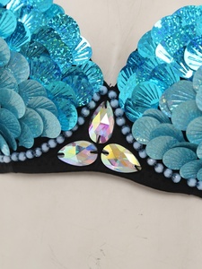 Disfraces de Sirena para Mujer, Top con Lentejuelas, Escamas, Cuentas y Gemas, para Festivales, Halloween, Cosplay, Baile y Espectáculos, Personalizado - Product Image 5