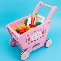 Juguetes de madera para niños, carritos de compras para frutas y verduras, otros juegos de simulación