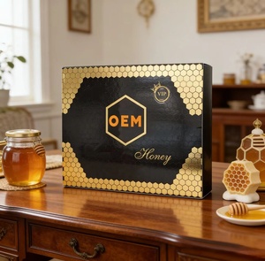 Caja Rígida con Diseño Moderno y Grabado de Abeja Negra para Empaque de Regalo de <span class=keywords><strong>Miel</strong></span> Natural - Product Image 3