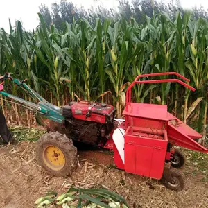 Enkele Rij Maïs Maïs Oogst Handleiding Cob Zoete Kuilvoer Peeling Roller Maïs Combineren Picker Harvester Voor Walking Tractor Gemonteerd