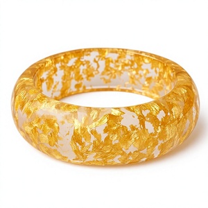 Ensemble de bracelets vintage en résine acrylique transparente, vert, orange, marron, crème, unisexe, bracelets à la mode, bijoux classiques uniques pour femme - Product Image 6