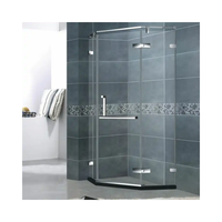 Cabine de douche élégante semi-cerclée en forme de losange avec charnières