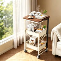 Chariot de service mobile, table basse d'appoint pour canapé, table d'appoint de salon, table de chevet pliable multifonctionnelle et créative