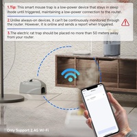 Piège à souris électrique intelligent WiFi automatique haute tension pour rats et rongeurs, notification à distance via application, piège à souris électronique sûr