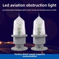 Feux d'obstruction aériens LICHO à intensité moyenne IP33 LED Blanc Synchronisation GPS Signalisation d'avertissement de circulation pour tour de signalisation et cheminée
