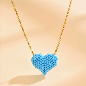 <span class=keywords><strong>Collana</strong></span> dell'<span class=keywords><strong>Amicizia</strong></span> Fatta a Mano con Perline Miyuki, Catena Placcata Oro 18K e Ciondolo a Cuore per Donne e Ragazze - Product Image 3