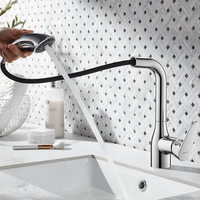 Robinet cascade en laiton à poignée unique, à un trou, pour lavabo de salle de bain, WC, vasque carrée, avec cartouche céramique