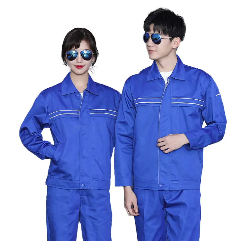 Full Process Thick Polyester Cotton Workwear Jacket And Pants Uniforms Set For Men