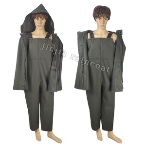 <span class=keywords><strong>Traje</strong></span> Impermeable de PVC y Poliéster para Pesca, Trabajo y Senderismo, Incluye Chaqueta y Pantalones con Tirantes, Venta al Por Mayor - Product Image 4