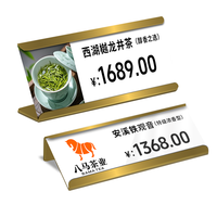 Exhibidores de Mesa para Tarjetas de Ubicación de Acrílico y Metal, Soporte para Tarjetas de Precio, Organizador de Códigos QR, Portaetiquetas, Exhibidores de Etiquetas