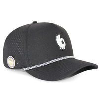 Gorra de Béisbol de 5 Paneles con Logotipo de PVC en Relieve Personalizado de Fábrica HS51, Impermeable, con Soporte para Tees y Marcador de Pelota Magnético, para Deportes al Aire Libre