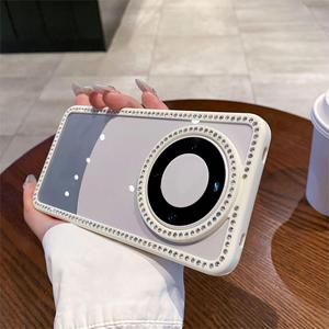 Funda para teléfono Huawei Mate 70 Pro, color caramelo, con diamantes de imitación, diseño transparente con ranuras, cobertura total, a prueba de golpes. - Product Image 4