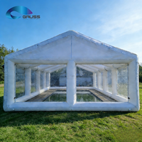 Tente gonflable Gauss à prix d'usine, installation facile, 10x33x20 pieds, imperméable, pour camping extérieur, abri de piscine, tente de mariage