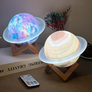 Subwoofer domestique <span class=keywords><strong>Saturn</strong></span> Dream nouvelle version améliorée avec éclairage LED <span class=keywords><strong>RGB</strong></span> 3D HiFi, design moderne en ABS, alimenté par batterie et contrôle tactile pour chambre à coucher - Product Image 4