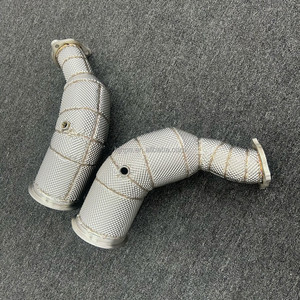 SUS304 xuống ống cho audi rs4/RS5 B9/b9.5 2.9t (2017-2024) với lá chắn nhiệt ống xả downpipe - Product Image 5